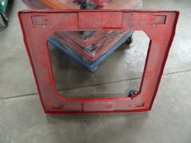 lot 21 image: 2 Plastic 4 Wheel Dollies 30 X 26