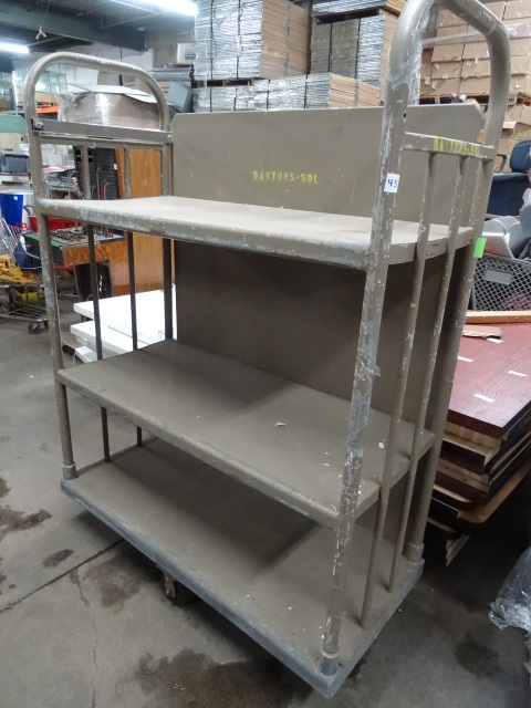 lot 45 image: 3 Tier Warehouse Cart Aluminum Frame