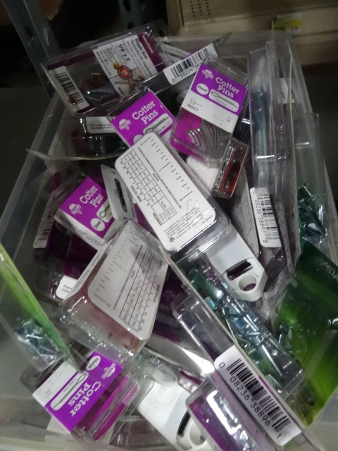 lot 86 image: Bin Full of Misc New Hardware