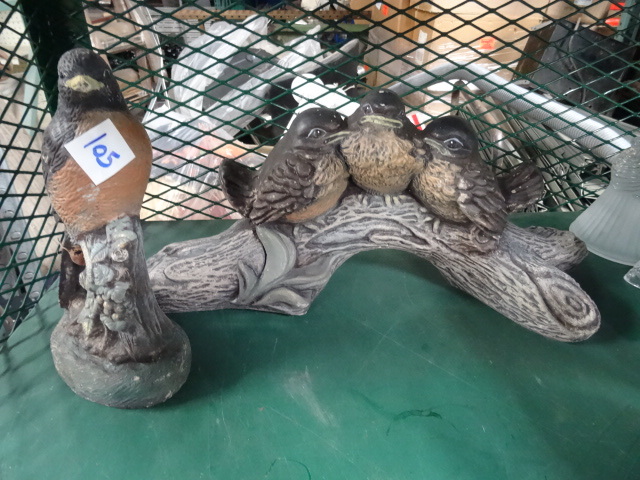 lot 105 image: 2 Concrete Bird Garden Statues