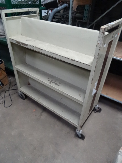 lot 113 image: Double Sided Book Cart 37 X 18 X 42