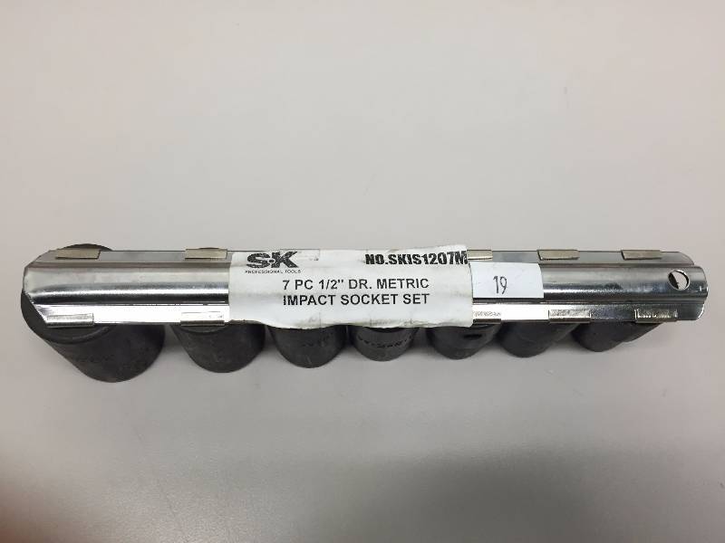 lot 19 image: S-K 7PC 12 DRIVE METRIC IMPACT SOCKET SET 11MM-19MM