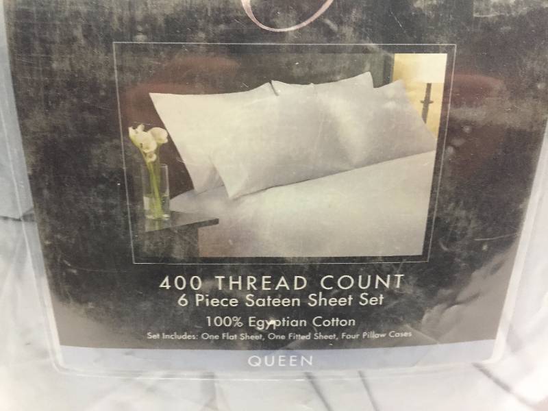lot 60 image: CHARISMA 400 THREAD COUNT QUEEN SHEETS 6PC