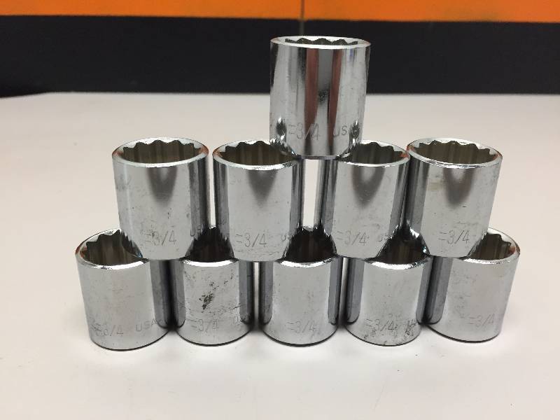 lot 74 image: 10- 34 38DRIVE SOCKETS MADE IN THE USA