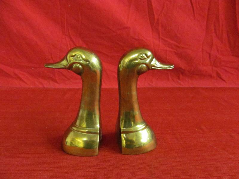 brass duck bookends