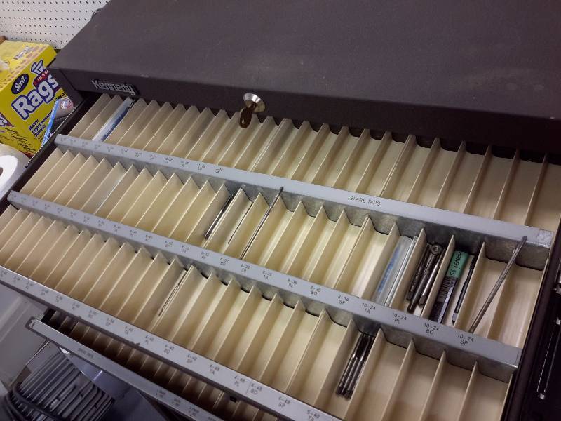 Kennedy, Machinist Tool Chest.  Drills and Taps