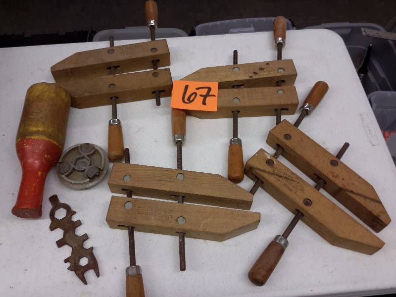 4 Jorgensen Wood Clamps.. Wood Mallet