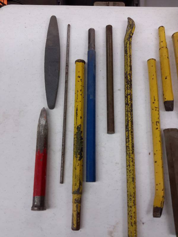 Large lot of Punches and Nail Sets  Wood Chisels and small Carving Chisels