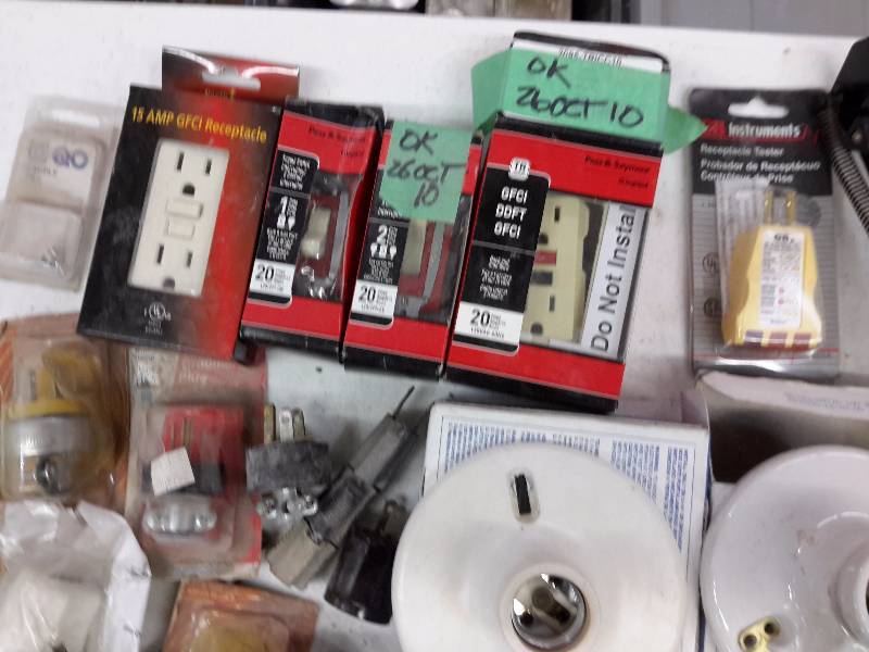 Electrical outlets and other electrical items as shown