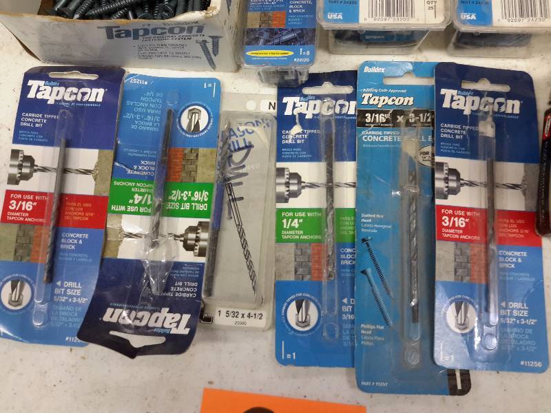 Tap Con Concrete anchors and drills