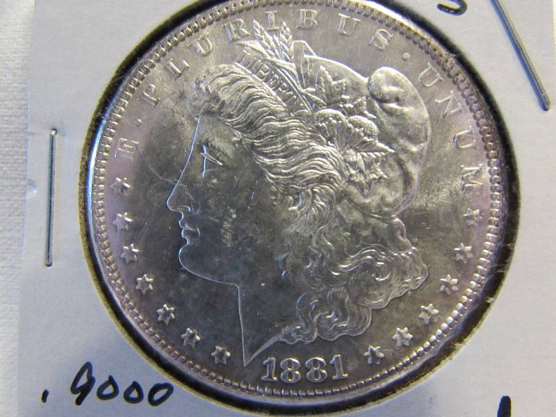 1881 S Morgan Silver Dollar, Brilliant Uncirculated