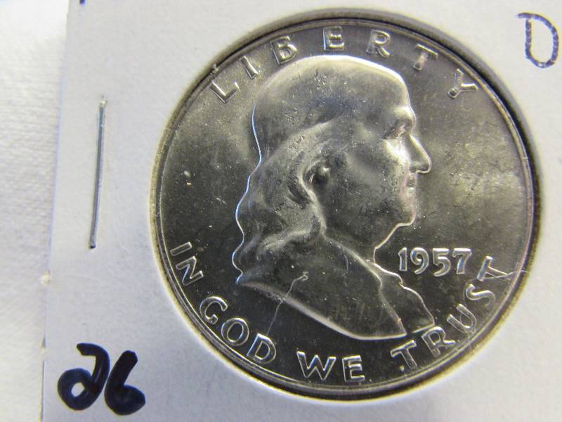 1957 D Franklin Half Dollar