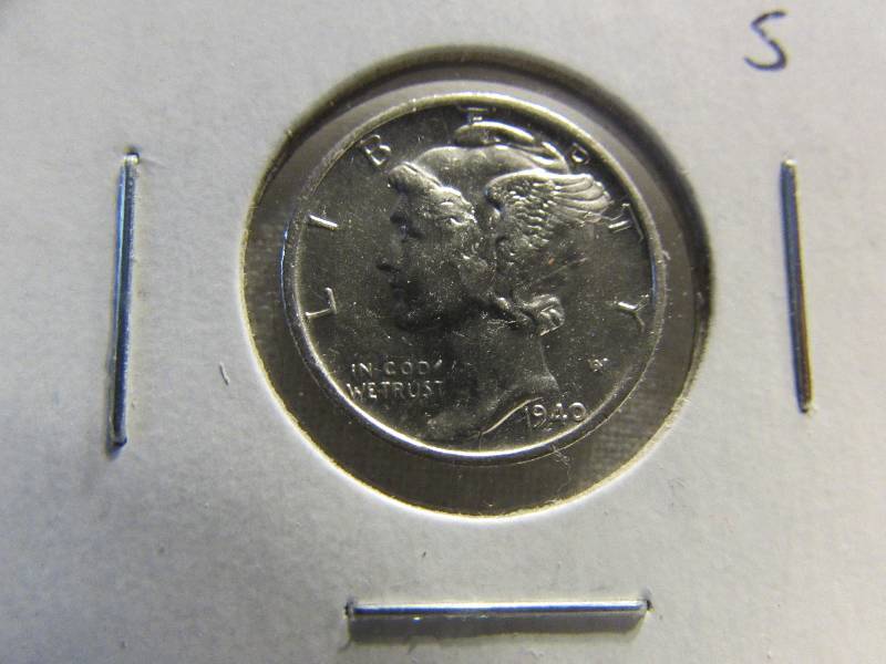 1940 S BU Mercury Dime