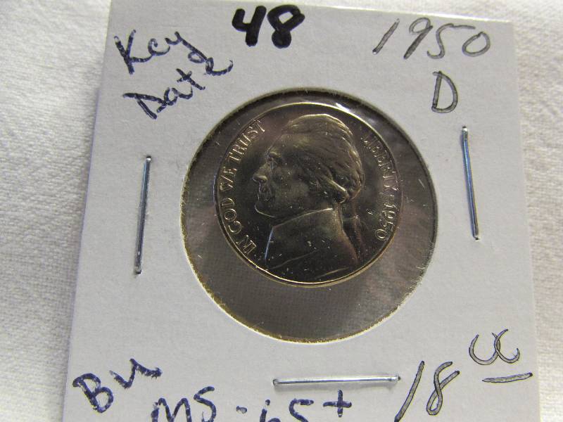 1950 D BU Jefferson Nickel, Key date