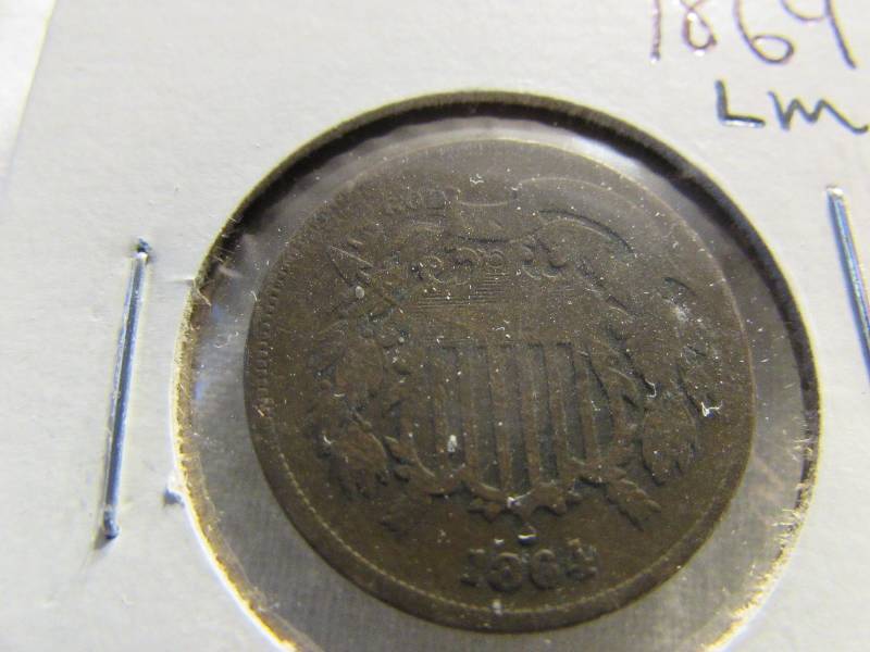 1864 Large Motto 2 cent piece