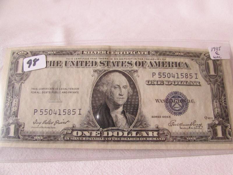 1935 Series E Unc Silver Certificate