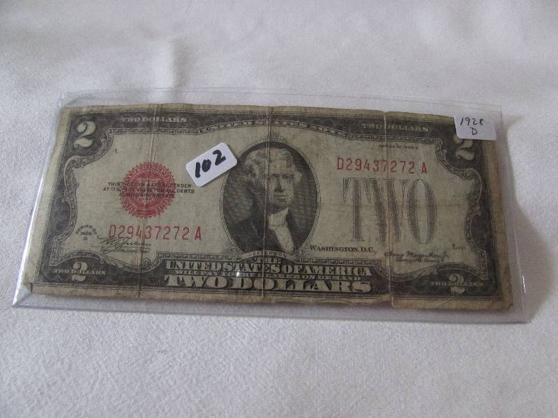 1928 Series D, 2 Dollar Red Seal