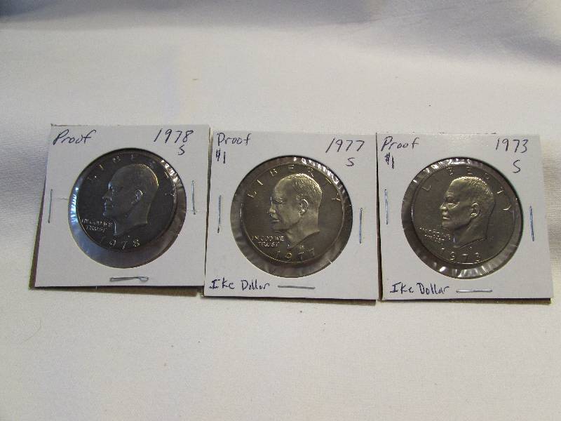 Lot of 3 Proof Eisenhower Dollars