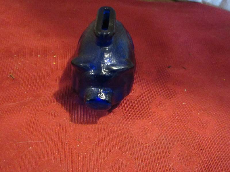 COBALT  BLUE PIGGY BANK