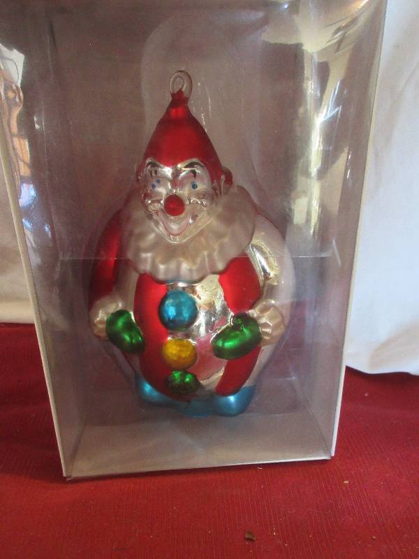 MERCURY GLASS CLOWN ORNAMENT