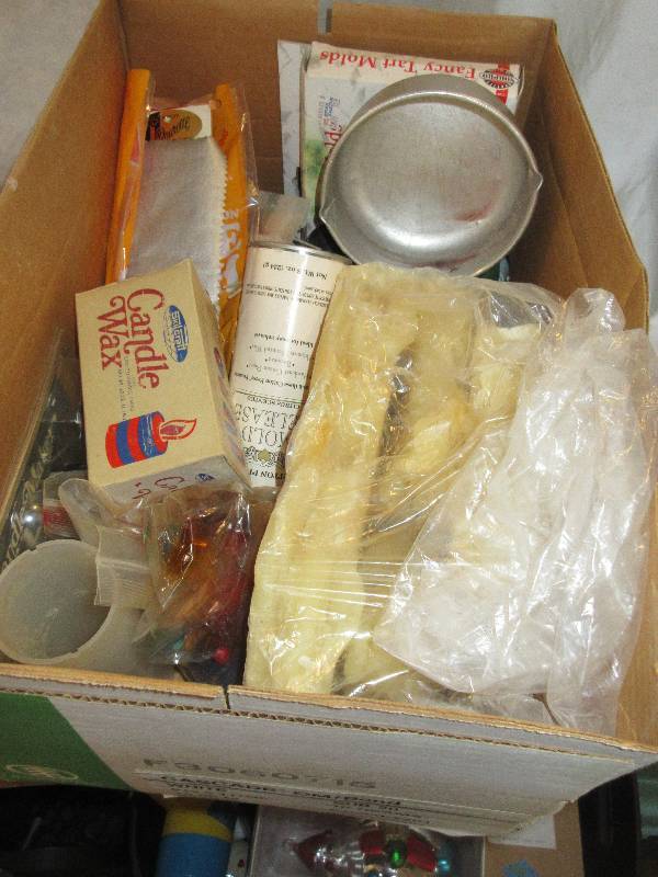 BOX OF CANDLE MAKING SUPPLYS