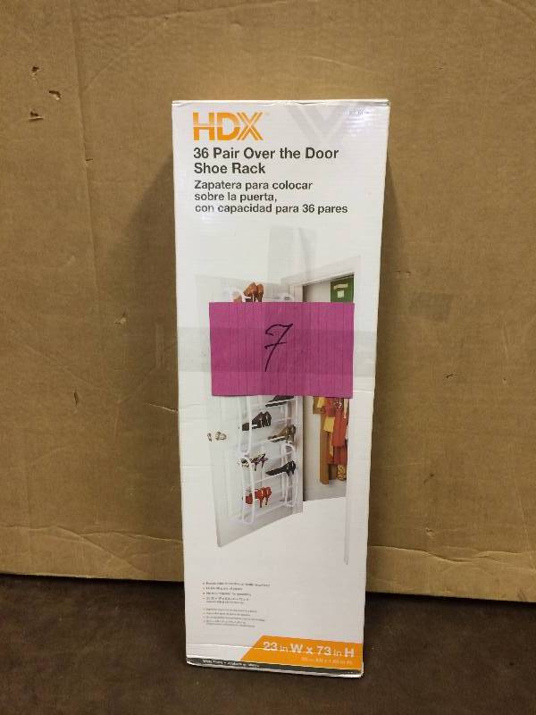 lot 7 image: HDX 36 Pair Over the Door Shoe Rack