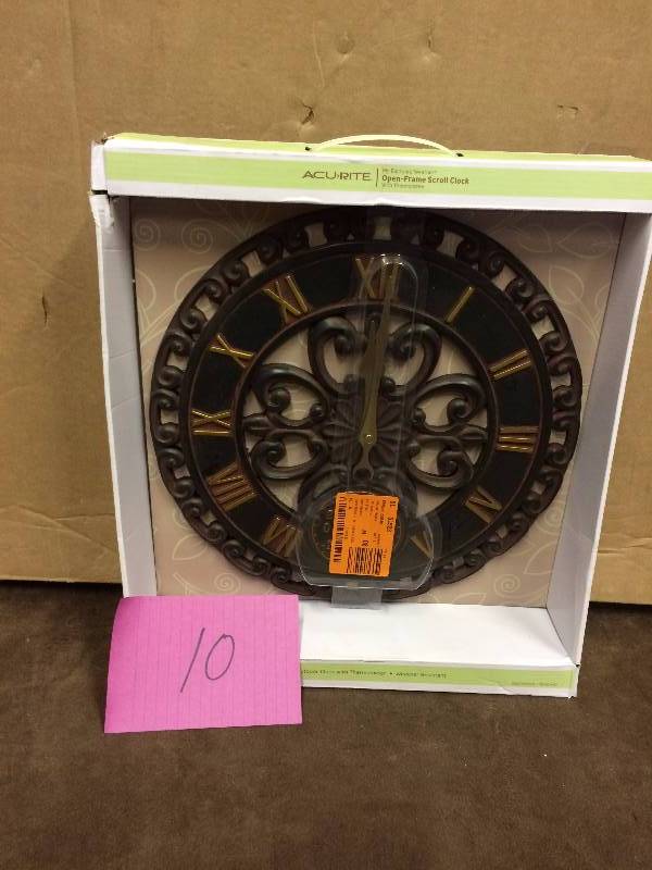 lot 10 image: Acu Rite Open Frame Scroll Clock