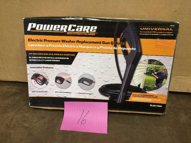 lot 16 image: Power Care Electric Preassure Washer Replacement Gun and Hose