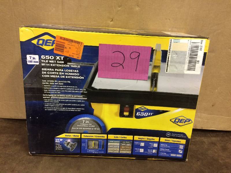 lot 29 image: QEP 7 Wet Tile Saw used tested works