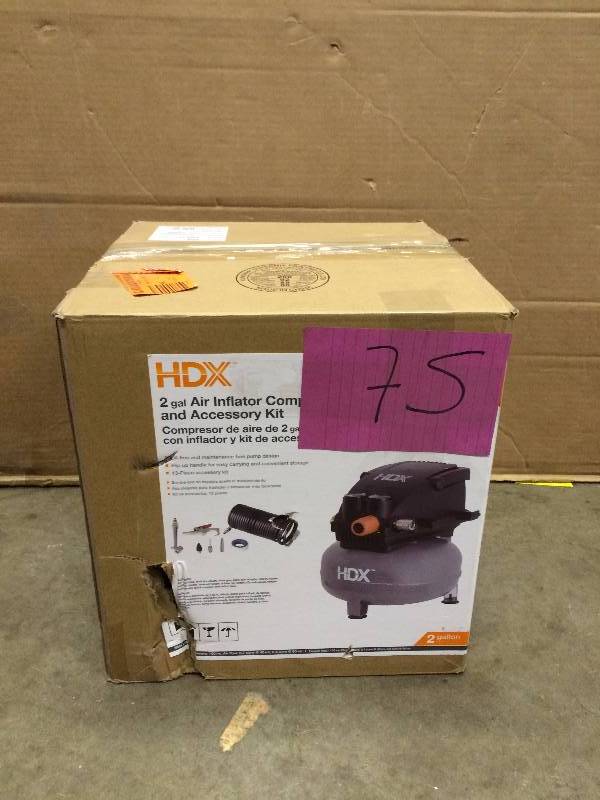 lot 75 image: HDX  2 Gal Air Inflator Compressor