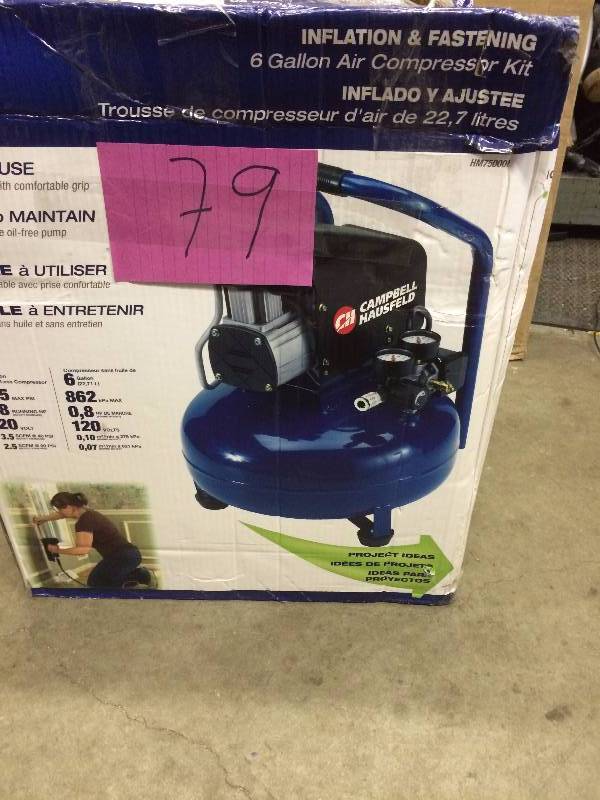 lot 79 image: CH 6 Gal Air Compressor tested in good condition