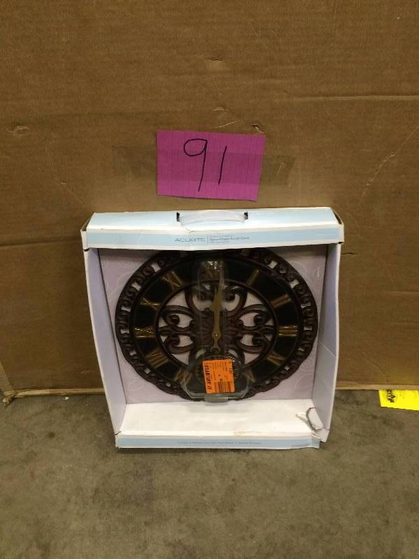 lot 91 image: Acu Rite Open Frame Scroll Clock