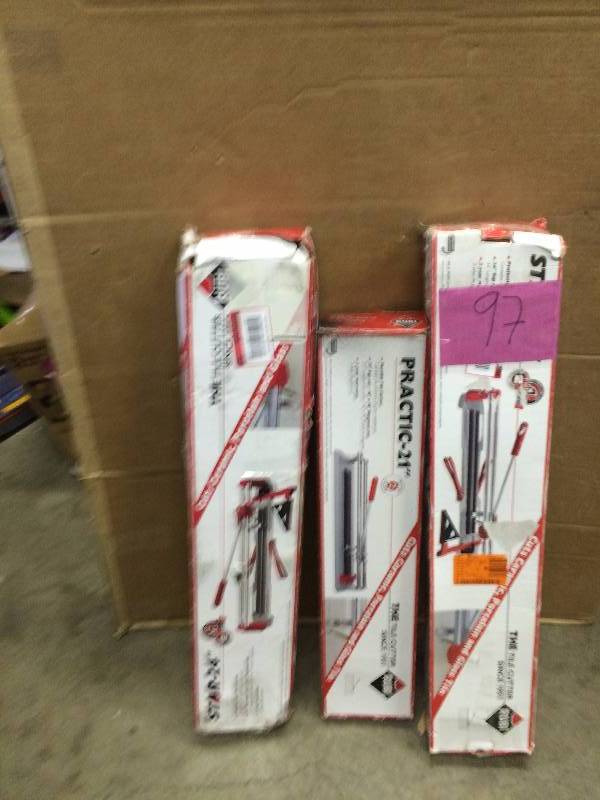 lot 97 image: lot of 3- Star 24 Tile Cutters missing Pins