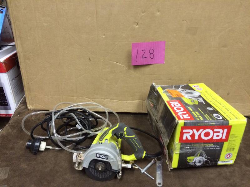 lot 128 image: Ryobi 4 Hand Held Tile Saw used tested works