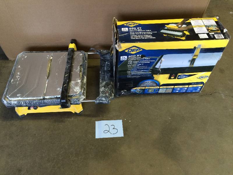 lot 23 image: QEP 34 HP Wet Tile Saw with 7 in. Diamond Blade used working conditions