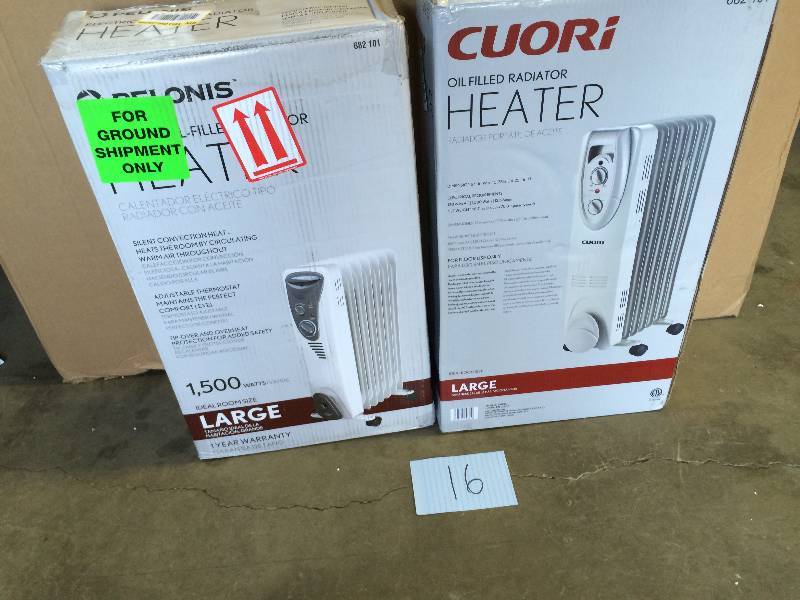 lot 16 image: Lot of 2 Cuori 1500-Watt Electric Oil-Filled Radiant Portable Heater