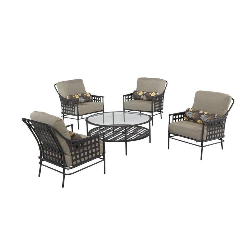 lot 63 image: Hampton Bay Lynnfield 5-Piece Patio Chat Set Model # HD14500 new