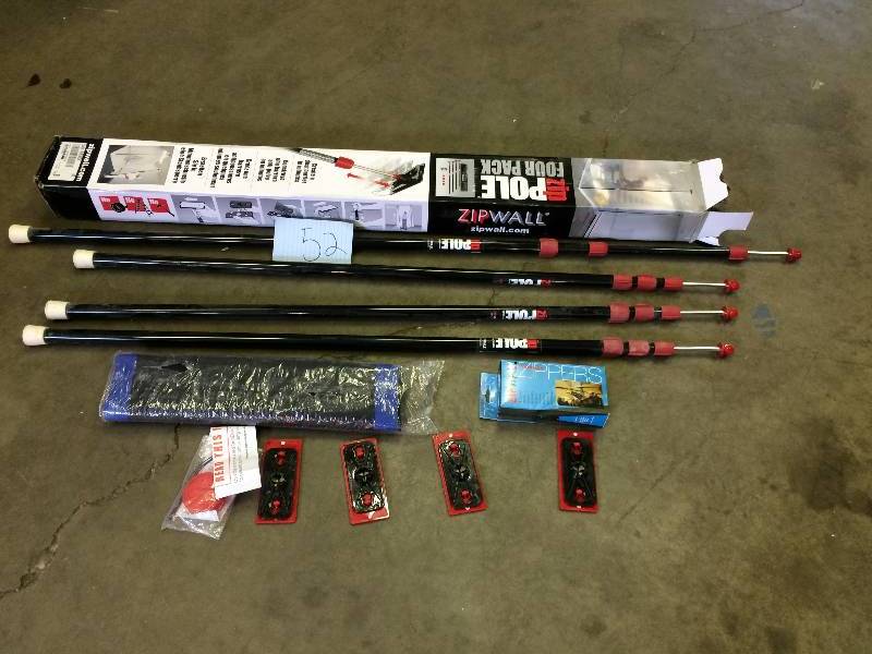 lot 52 image: ZIPWALL 10 ft. ZP4 ZipPole Spring-Loaded Poles for Dust Barriers, 4-Pack  Model # 182643
