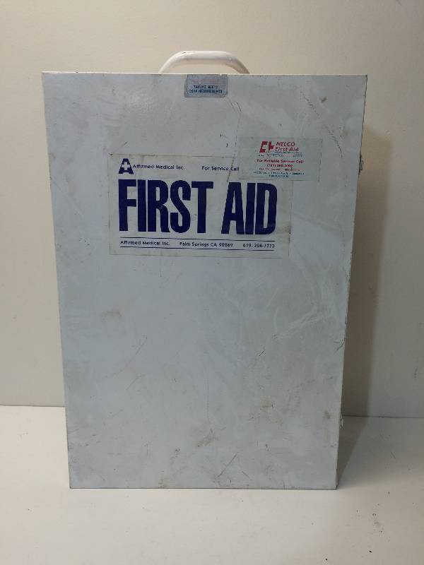 lot 13 image: Wall Mount First Aid Kit Cabinet