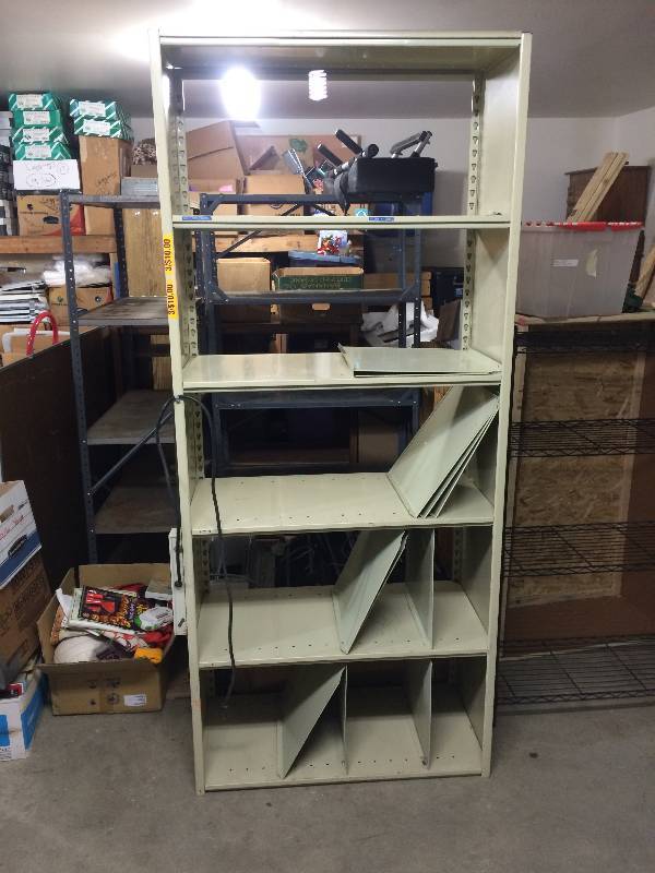lot 18 image: 7 Foot Heavy Duty Metal Shelving Unit