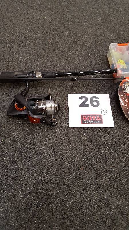 lot 26 image: R2F  READY TO FISH  ROD & REEL W MINI TACKLE BOX  BLACK