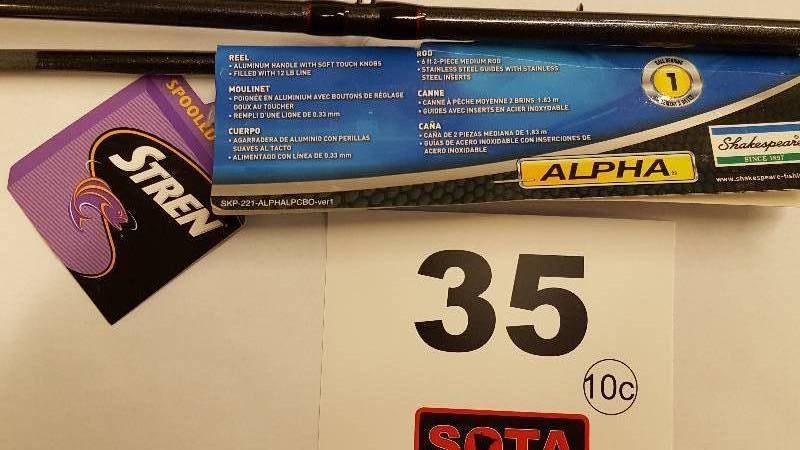 lot 35 image: SHAKESPEAR ALPHA FISHING ROD 6  GUN METAL SILVER  - FISHING ROD 6 ALP 60  MEDIUM (6-12 LB LINE)  NEW