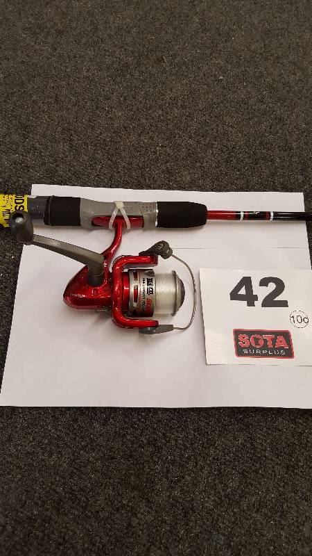 lot 42 image: ZEBCO SLINGSHOT ROD & REEL  RED