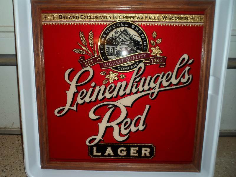 lot 2 image: Leinenkugels Red Lager Framed Beer Sign