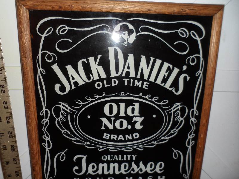 lot 51 image: Jack Daniels Old #7 Brand Glass Sign
