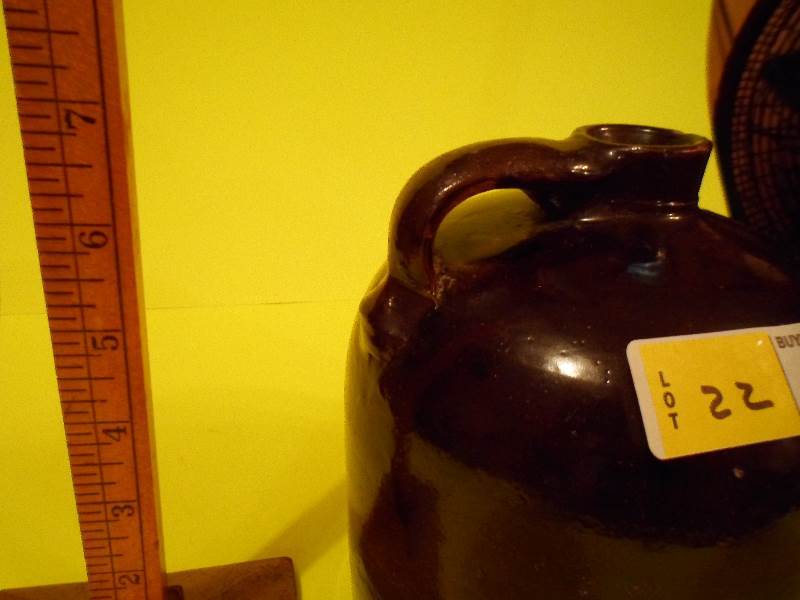 lot 22 image: Brown Pottery Jug wHandle