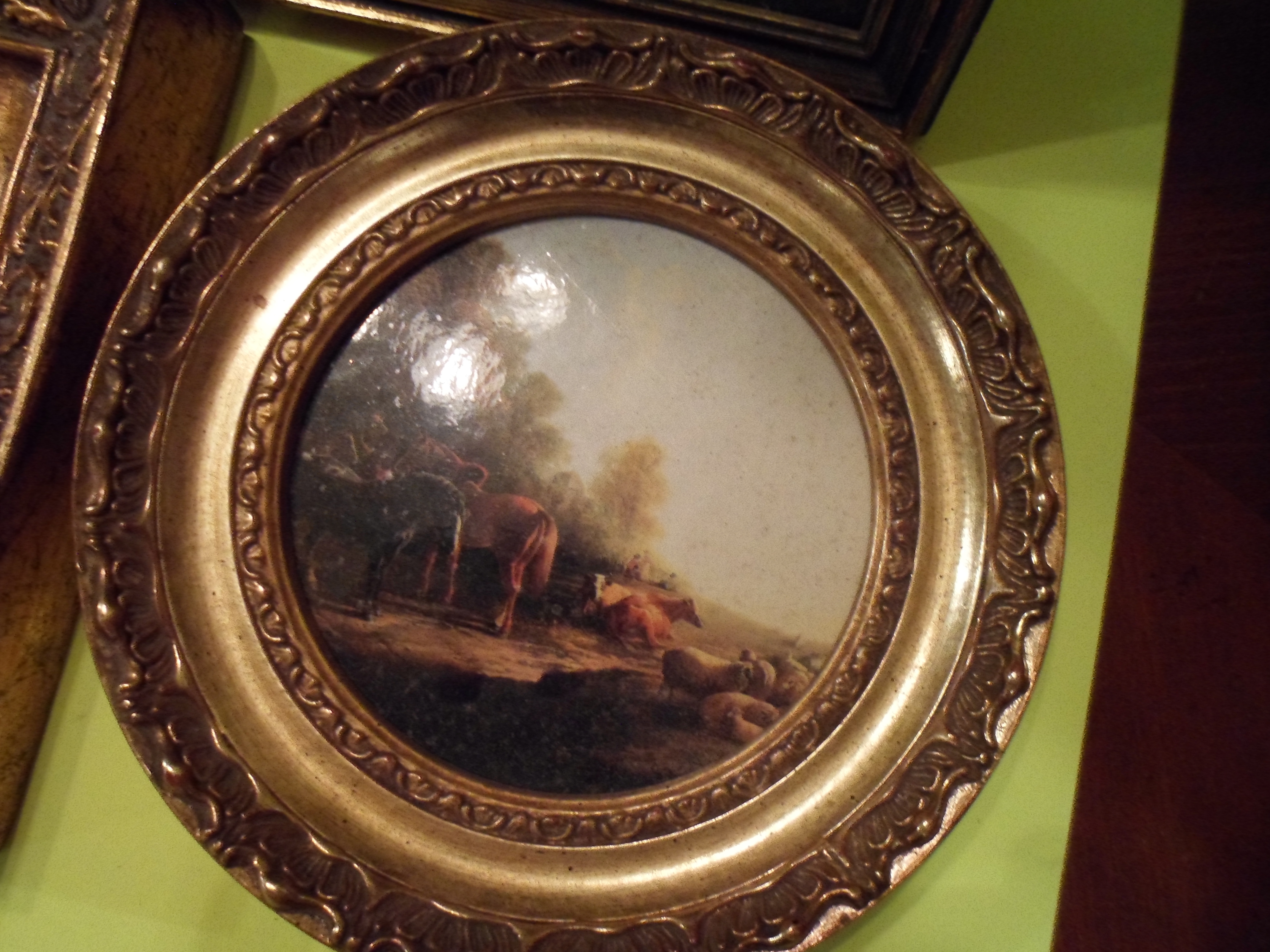 lot 47 image: Paintings in Ornate Vintage Looking Frames