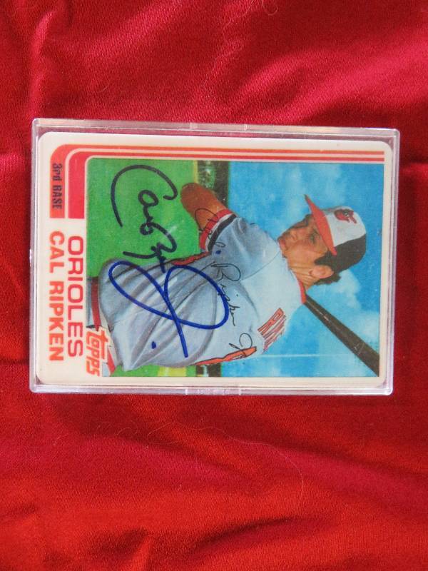 lot 96 image: Signed Cal Ripken Ceremic baseball card