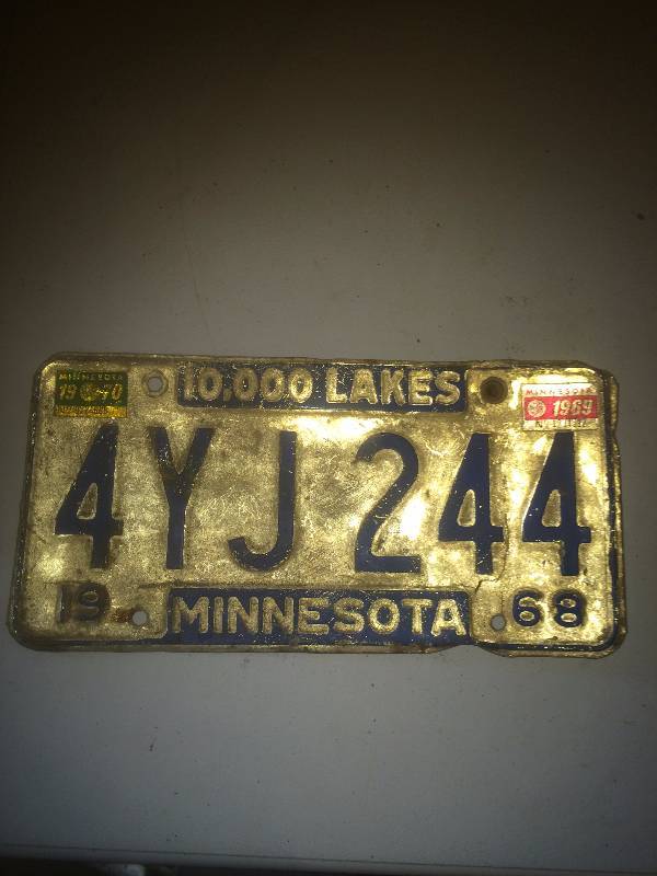 1968 License Plate