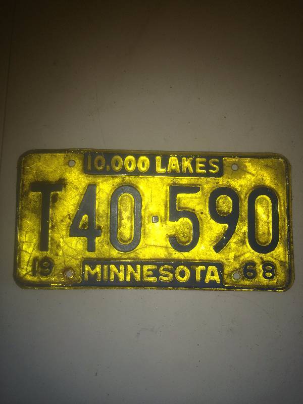 1968 License Plate